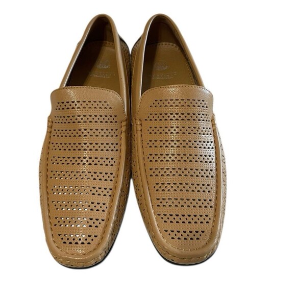 Montique International Mens Perforated Loafers Moccasin Tan Slip On Size 10.5 - Picture 5 of 12